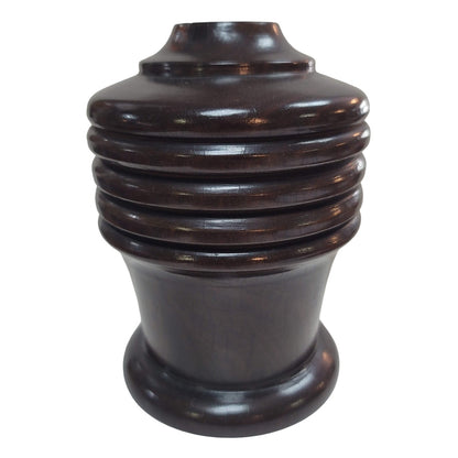 Hand turned black walnut vase heavy aged solid wood crackle varnish vessel