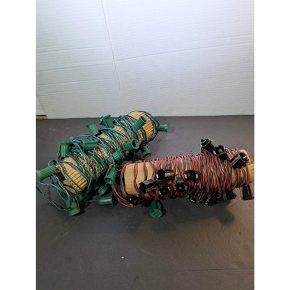 Vintage Christmas Light C9 String Lot Green and Red Retro Holiday Lot 2 strands