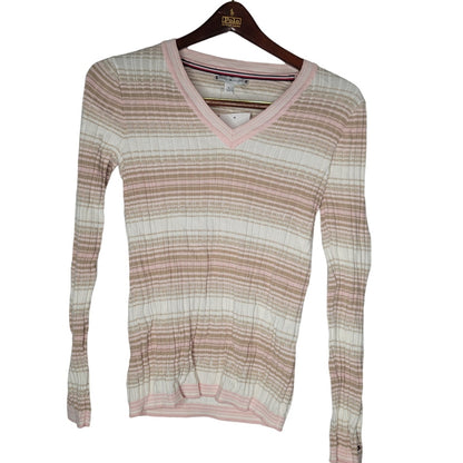 Tommy Hilfiger womens striped top Long sleeve size XS cotton Sweater