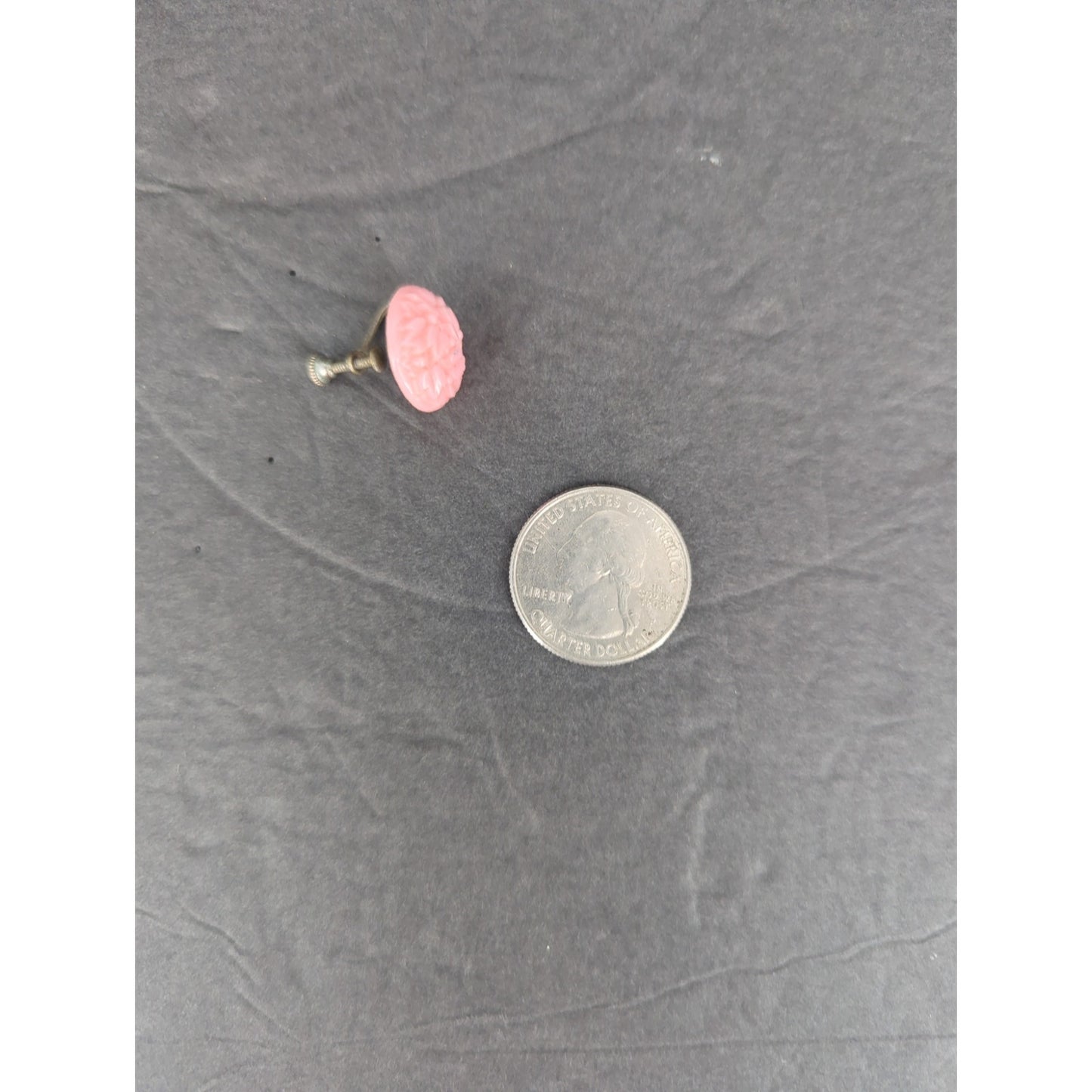 Vintage Pink Round Disc Dangle Earrings Retro Screw Back Clip On 1960s