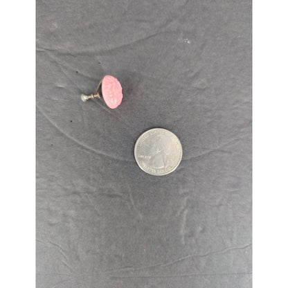 Vintage Pink Round Disc Dangle Earrings Retro Screw Back Clip On 1960s