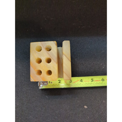 Vintage Carved Onyx Desk Organizer Pen Holder Letter Slot MCM  Office Kitsch