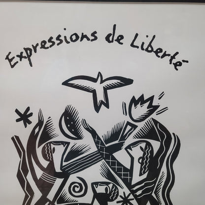 Expressions de liberte'  Russi Print Frame Black White 185/200 FREEDOM SPEECH