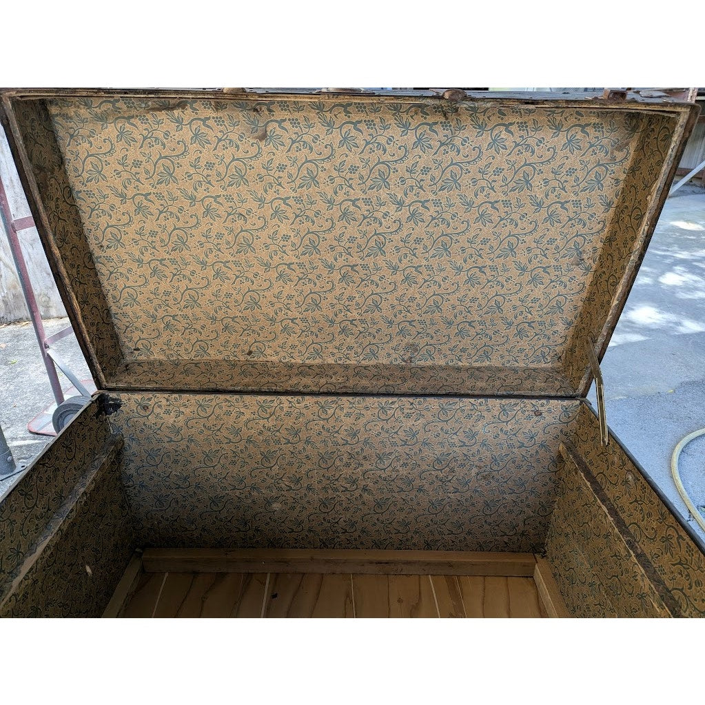 Secondhand Sandies: large trunk storage wood and metal  antique