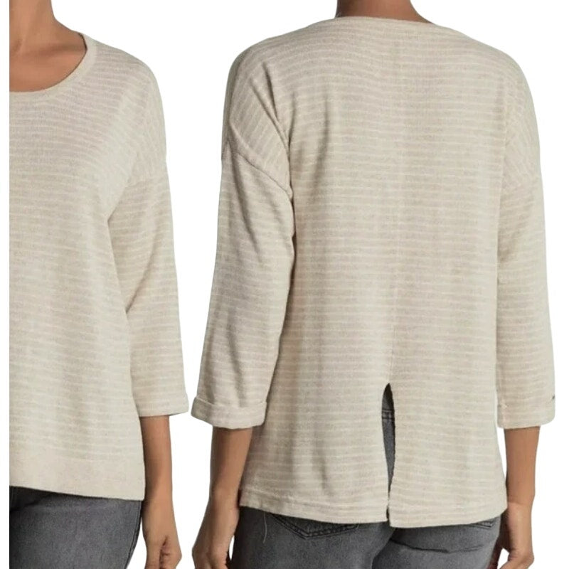 NWT Heartloom Pullover Scoop Neck Striped Sweater Sz XS/Extra Small in Oat