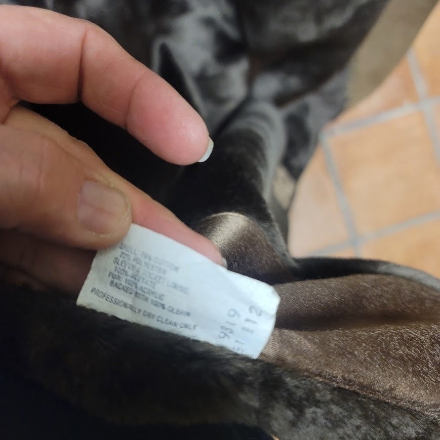 Mackintosh Trench Full length Coat Jacket Faux Fur Lined Hood Size 12 HEAVY tan