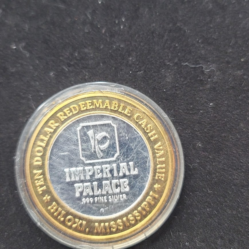 Vintage Imperial Palace Biloxi MS $10 Silver Strike Token Lot of 2