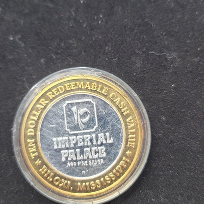 Vintage Imperial Palace Biloxi MS $10 Silver Strike Token Lot of 2