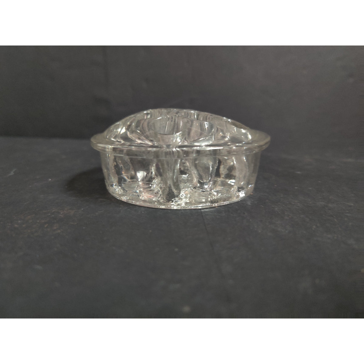 Vintage Clear Glass Flower Frog Floral Arranger Pin Holder Round