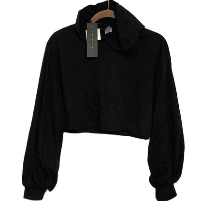 NWT Know One Cares Soft Lightweight Hoodie Crop Top Sz Medium in Black