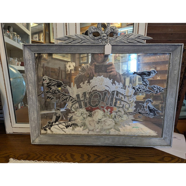 Secondhand Sandies: Ornate mirror with decor rubs added Vintage