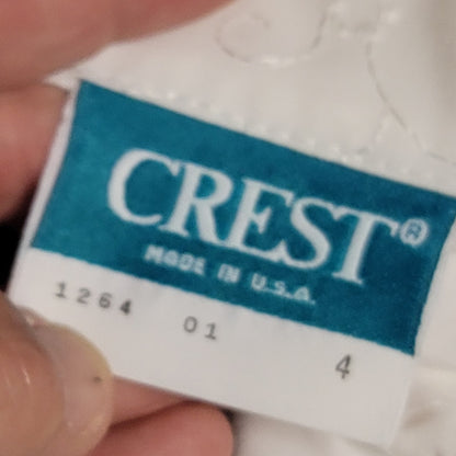 Crest Vintage White Cotton Blend Short Sleeve Nurse Uniform Dress 4 XS