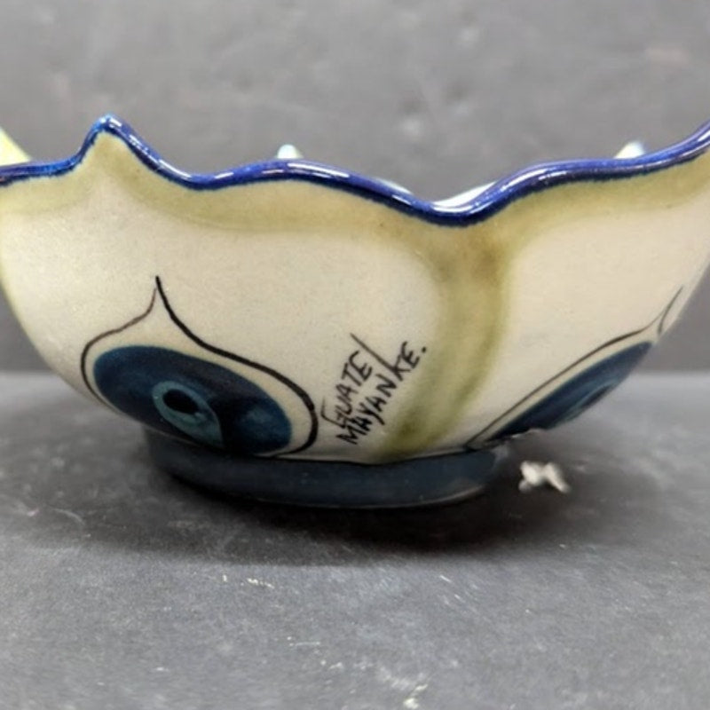 Lotus Palopo Salsa serving Bowl hand painted Guate Mayanke