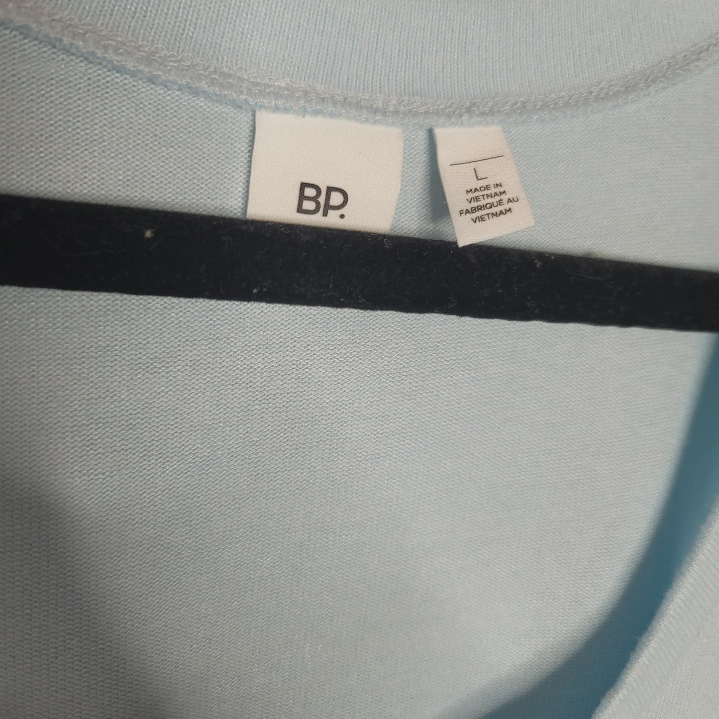 BP. new baby blue casual Blouse top short sleeve side slit textured Size Large