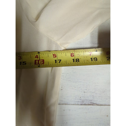 Vintage J.G. Hook Cream Blouse Bow Neck Long Sleeve Preppy Light Academia 10