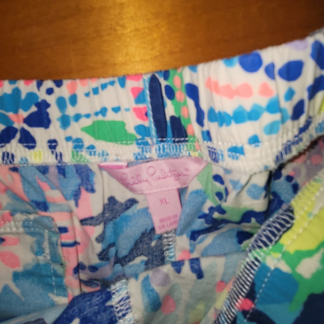 Lilly Pulitzer Ocean View Beach Shorts Size XL Dive In Print