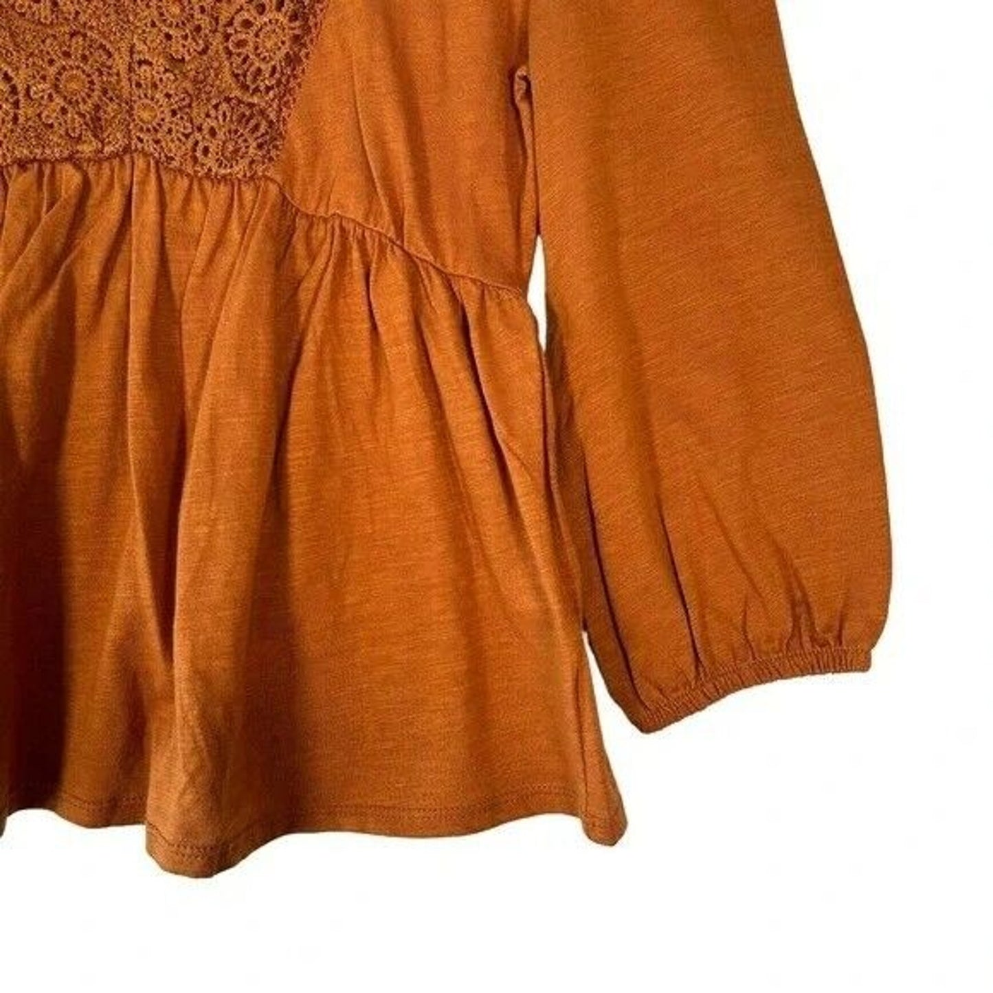 Derek Heart Babydoll Pullover Top medium Glazed Ginger/Rusty Orange NWT