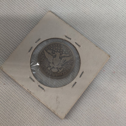 1909-S Barber Silver Half Dollar - Vintage San Francisco Mint US Coin - VG+