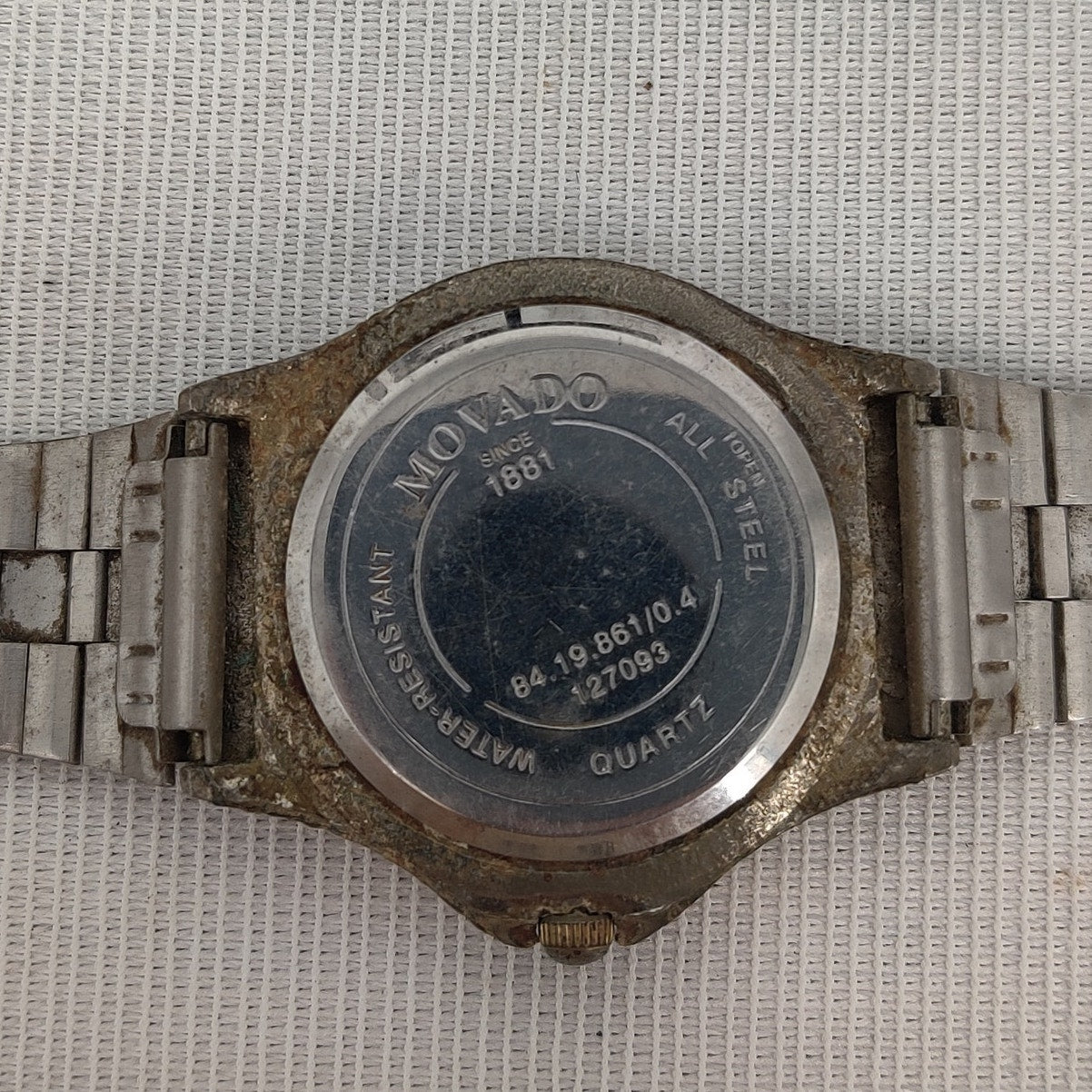 Vintage Movado Stainless Steel Museum Watch Black Dial REPAIR/PARTS
