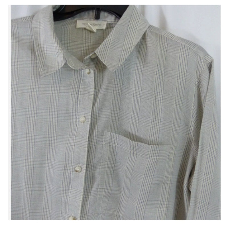 TREASURE & BOND Ivory Warden Plaid Button Up Long Sleeve Shirt Size XXL collared