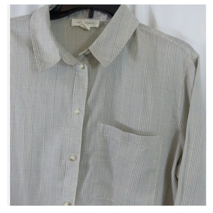 TREASURE & BOND Ivory Warden Plaid Button Up Long Sleeve Shirt Size XXL collared
