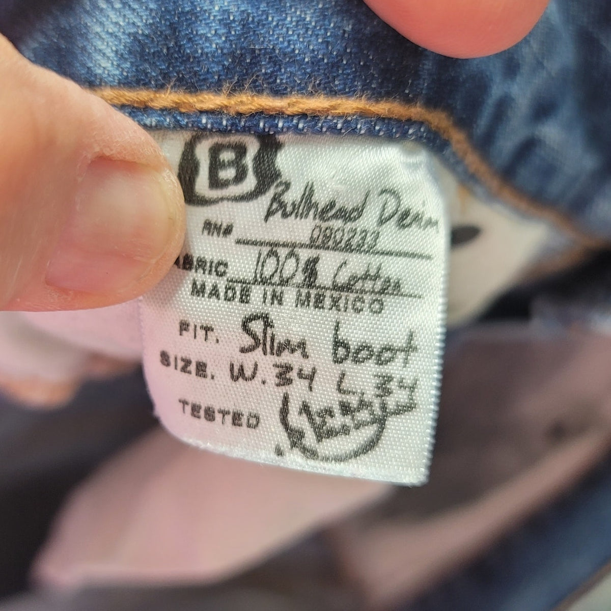 Bullhead Denim Altered Jeans Raw Hem 34" Waist 29" Inseam Distressed Shortened