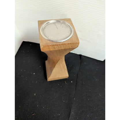 Modern Geometric Wooden Twist Pillar Candle Holder