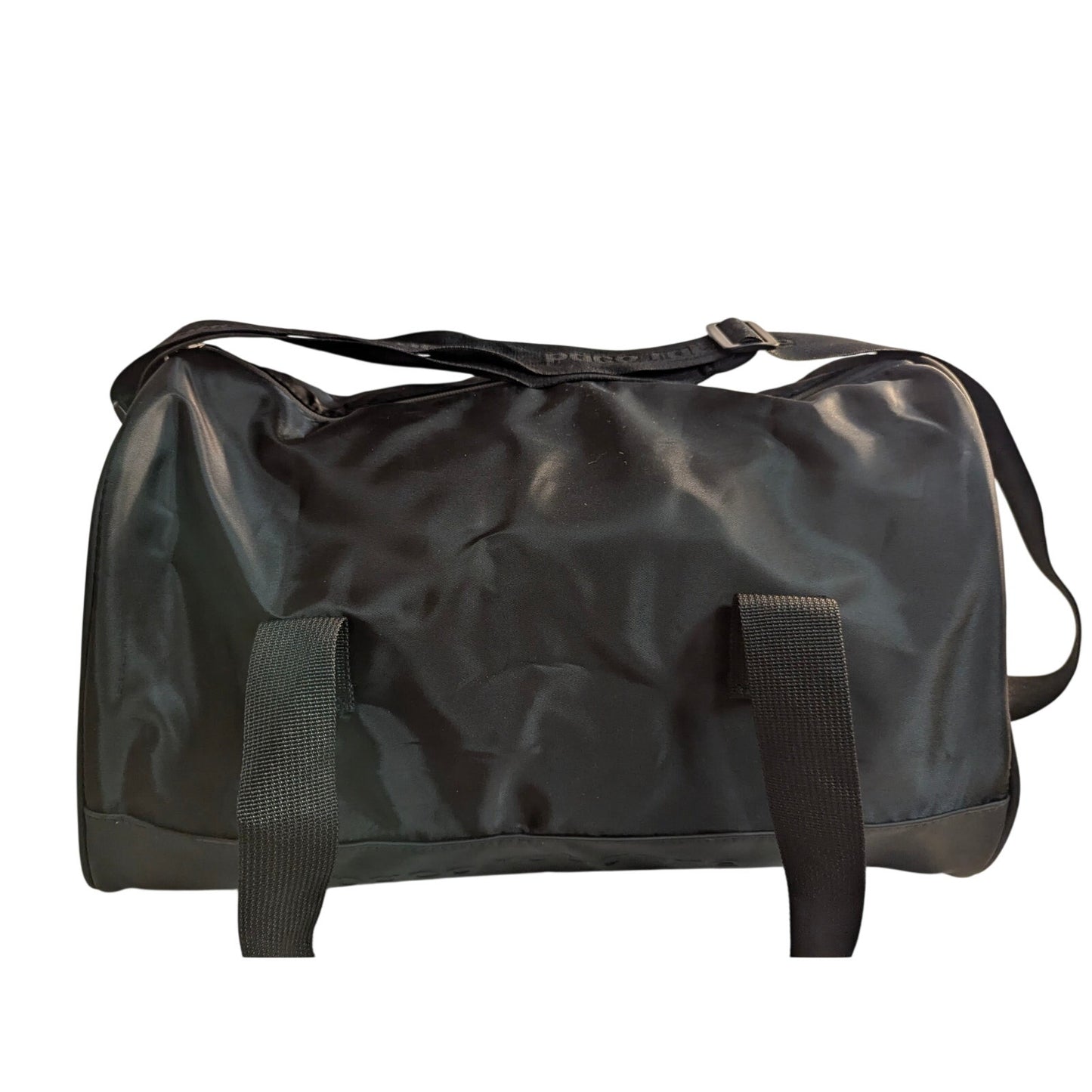 Vintage Paco Rabanne Black Duffle Bag Travel Carry On Weekender Nylon Bag