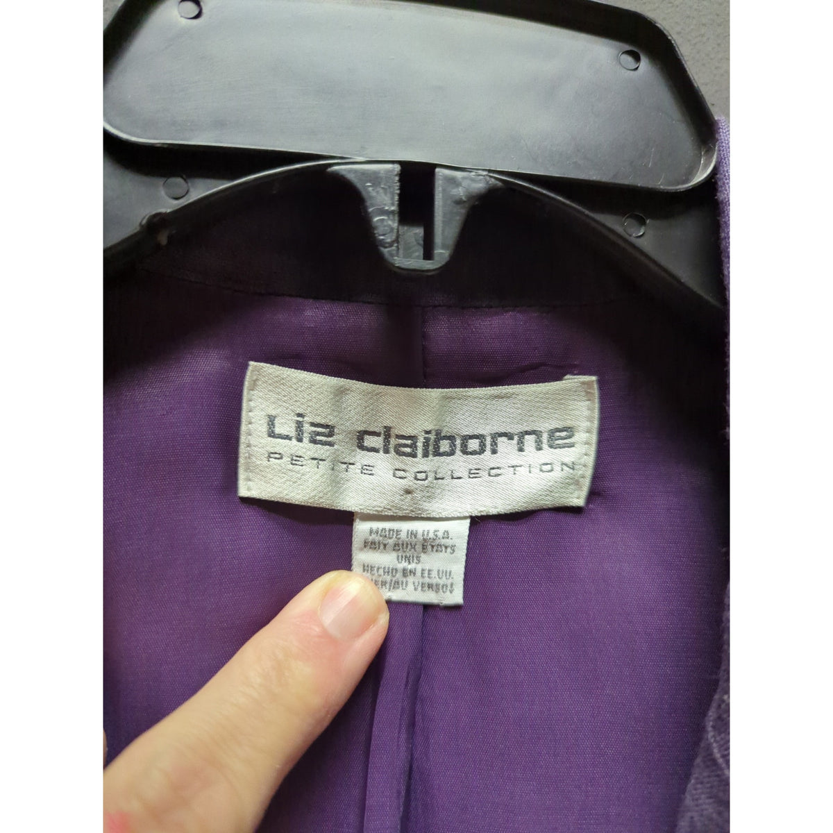 Liz Claiborne Petite 6 Purple Linen Longline Blazer Coat Light Academia Minimal