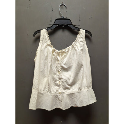 Edwardian Victorian cotton camisole corset cover liberty bodice lace trim front