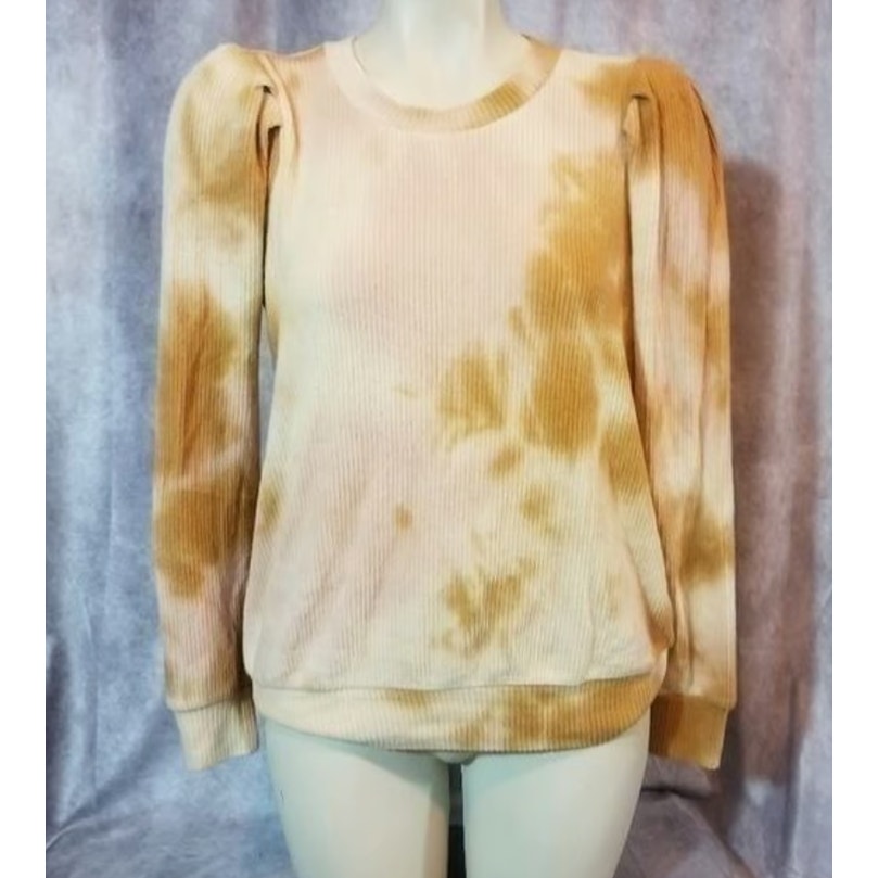 Status Chenault Small Tye Dye NEW size Small Puff Shoulder Long Sleeve Ribbed