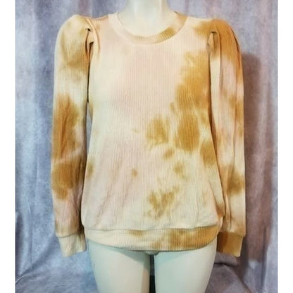 Status Chenault Small Tye Dye NEW size Small Puff Shoulder Long Sleeve Ribbed