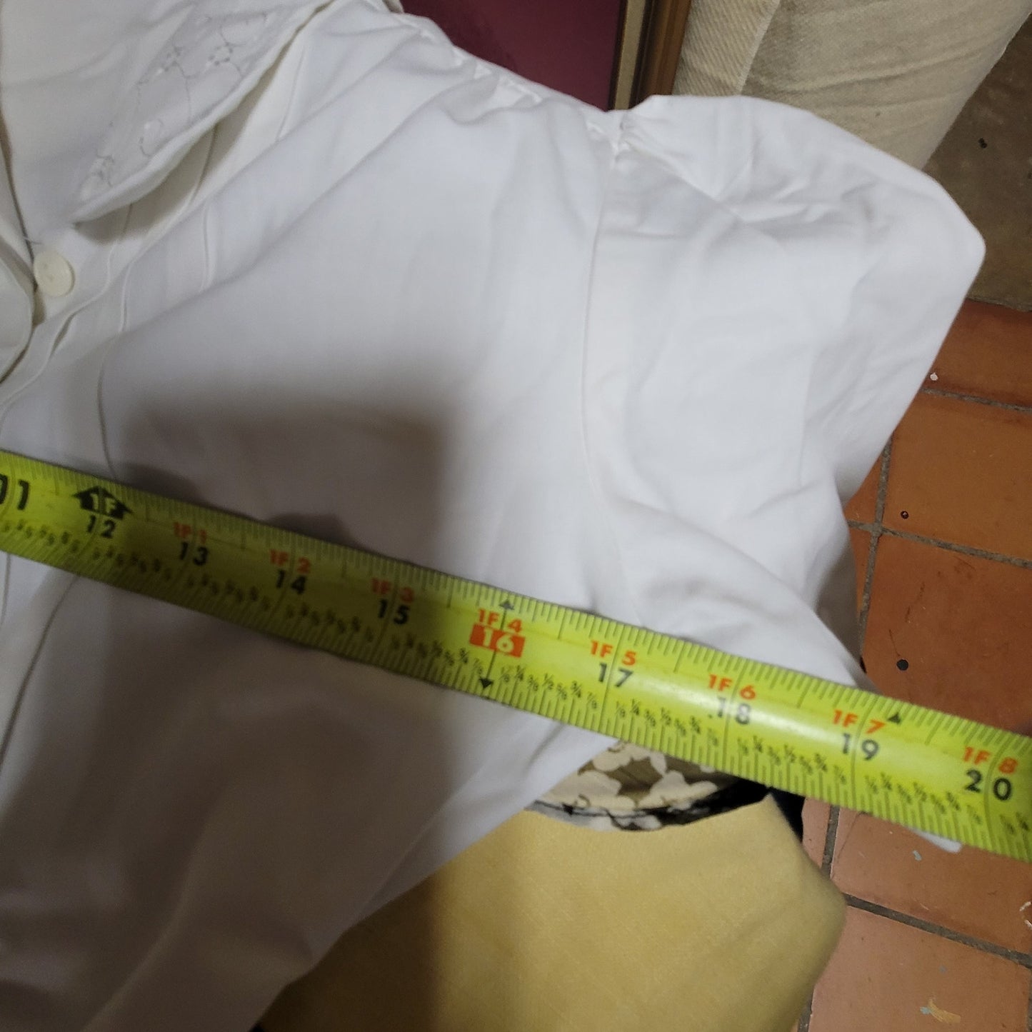 Crest Vintage White Cotton Blend Short Sleeve Nurse Uniform Dress 4 XS