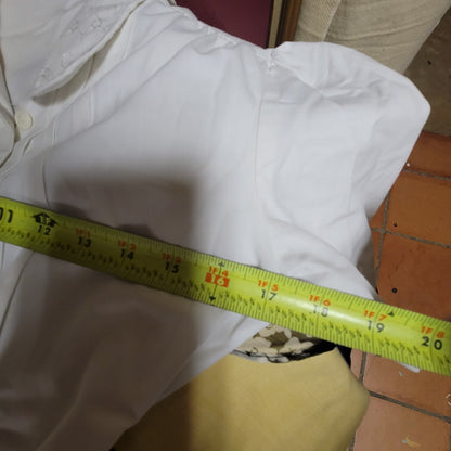 Crest Vintage White Cotton Blend Short Sleeve Nurse Uniform Dress 4 XS