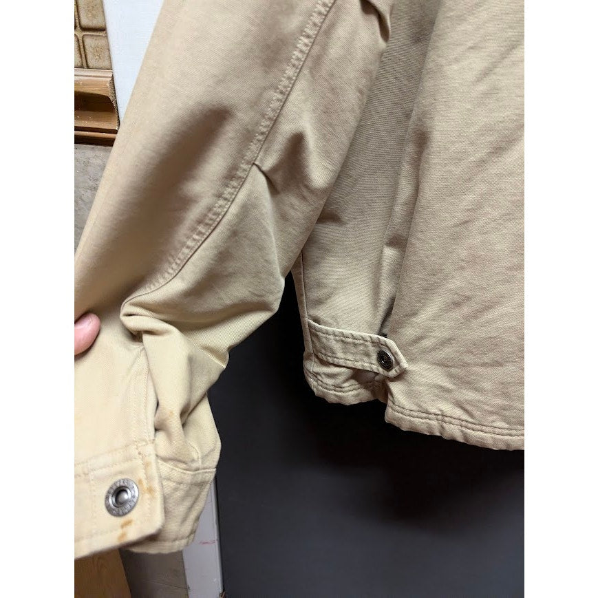 Roundtree & Yorke Outdoors Mens XL Tan Quilted Lined Utility Jacket Chore Coat