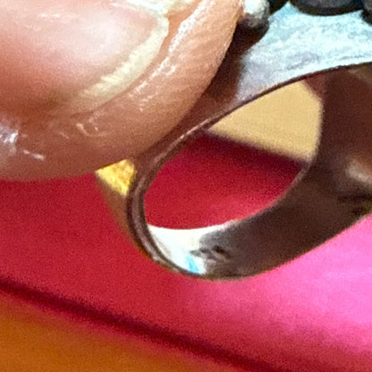 Sterling Silver Size 7 Ring Navajo Southwestern Turquoise Statement boho