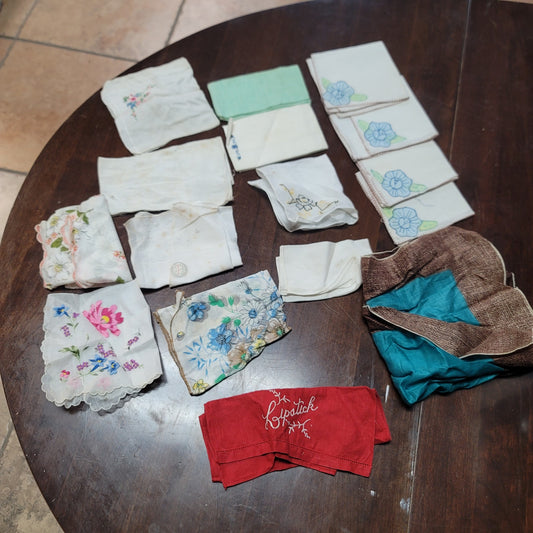 Vintage Lot of Women's and Men's Handkerchiefs Multicolor hanky floral