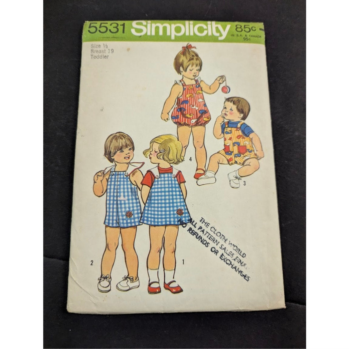 Vintage Pattern Sewing Crafts Hobby Simplicity 5531 Toddler