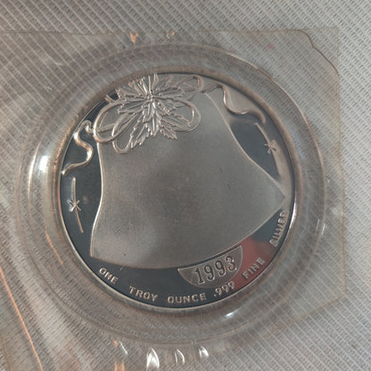 1 oz Santa Claus Ultra High Relief Silver Round - .999 Fine Bullion Art Medal