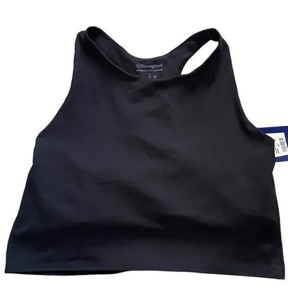 Champion Pull On Sculpt Crop Top Size Large in Black NWT sports bra racerback