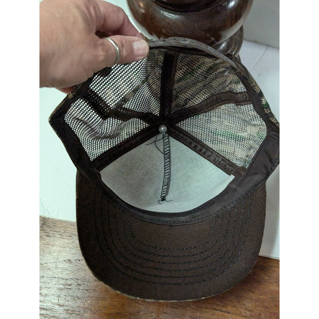VINTAGE Snap Back USA Camo Wakulla Bank  Adjustable TRUCKER Hat Mesh Foam Cap