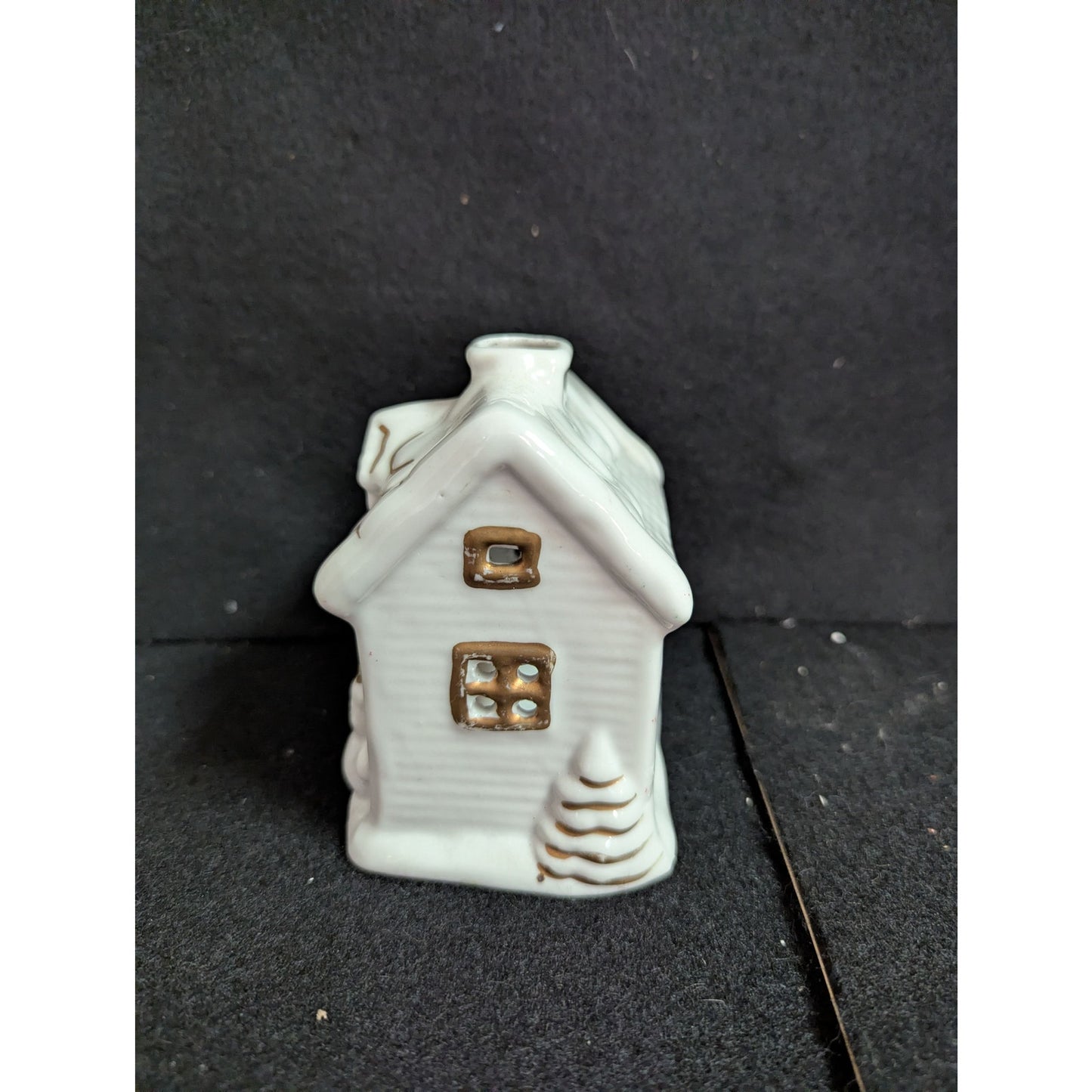 Vintage J.S.N.Y. Ceramic Christmas Village House Tea Light Holder