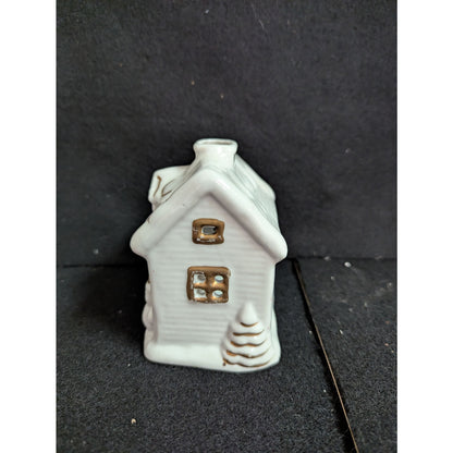 Vintage J.S.N.Y. Ceramic Christmas Village House Tea Light Holder