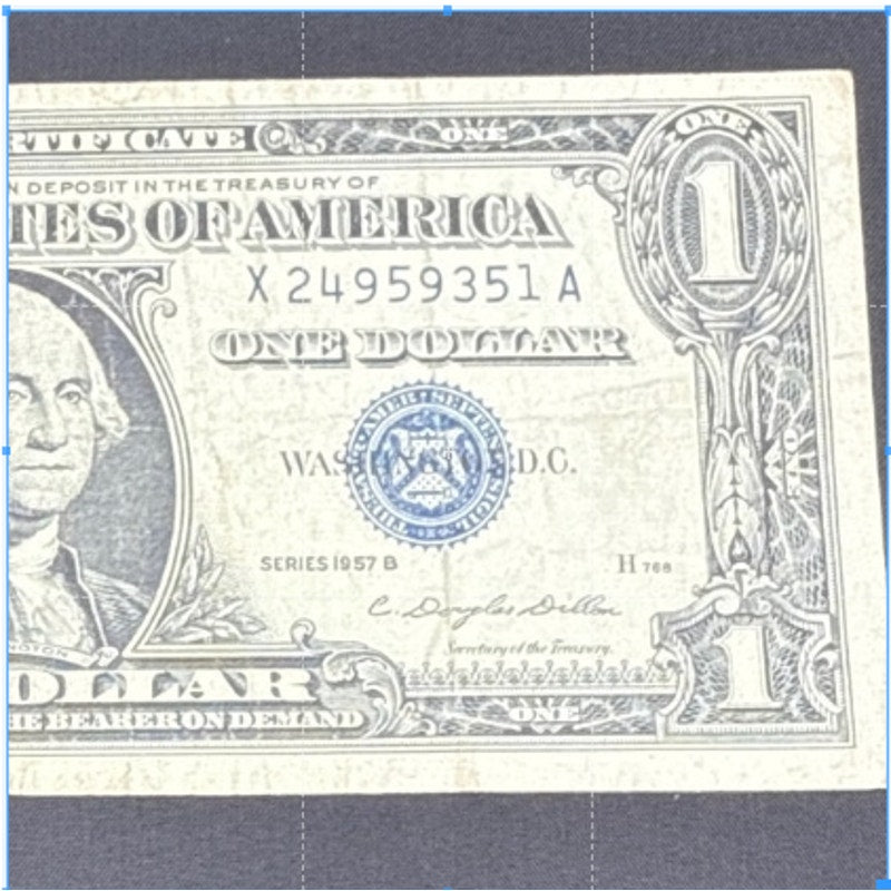 Paper Currency Bank Note Money $1 Series 1957 B silver certificate blue seal