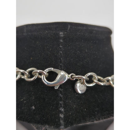 LOFT Silver Tone Love Knot Station Necklace Polished Career Minimalist Chain 18"