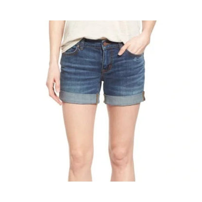 Caslon Denim Shorts Womens 27 Blue Boyfriend Rolled cuff dark blue
