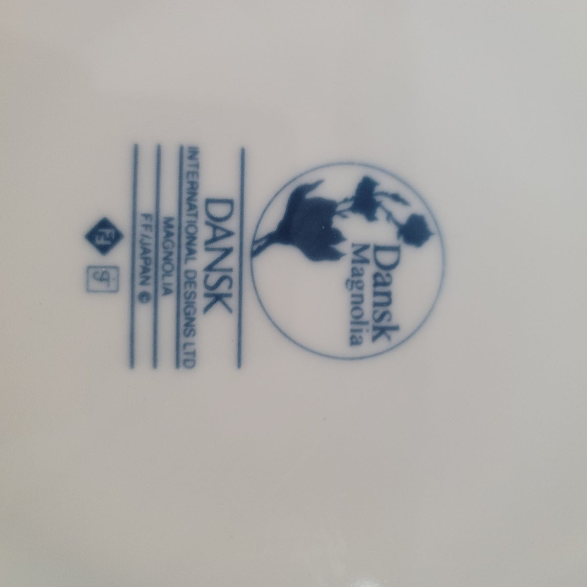 Dansk Magnolia Porcelain Blue white 12" Floral Plate Serving or Wall Decor