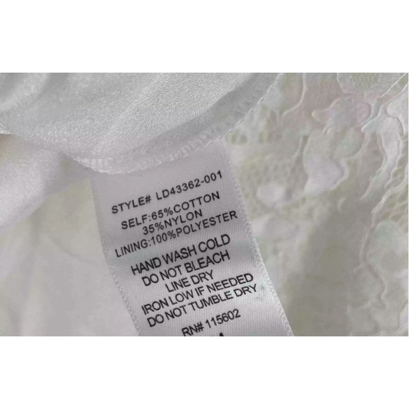 All in Favor Lace Ruffle Dress Layered A-Line Mini White Wedding Party SMALL NEW