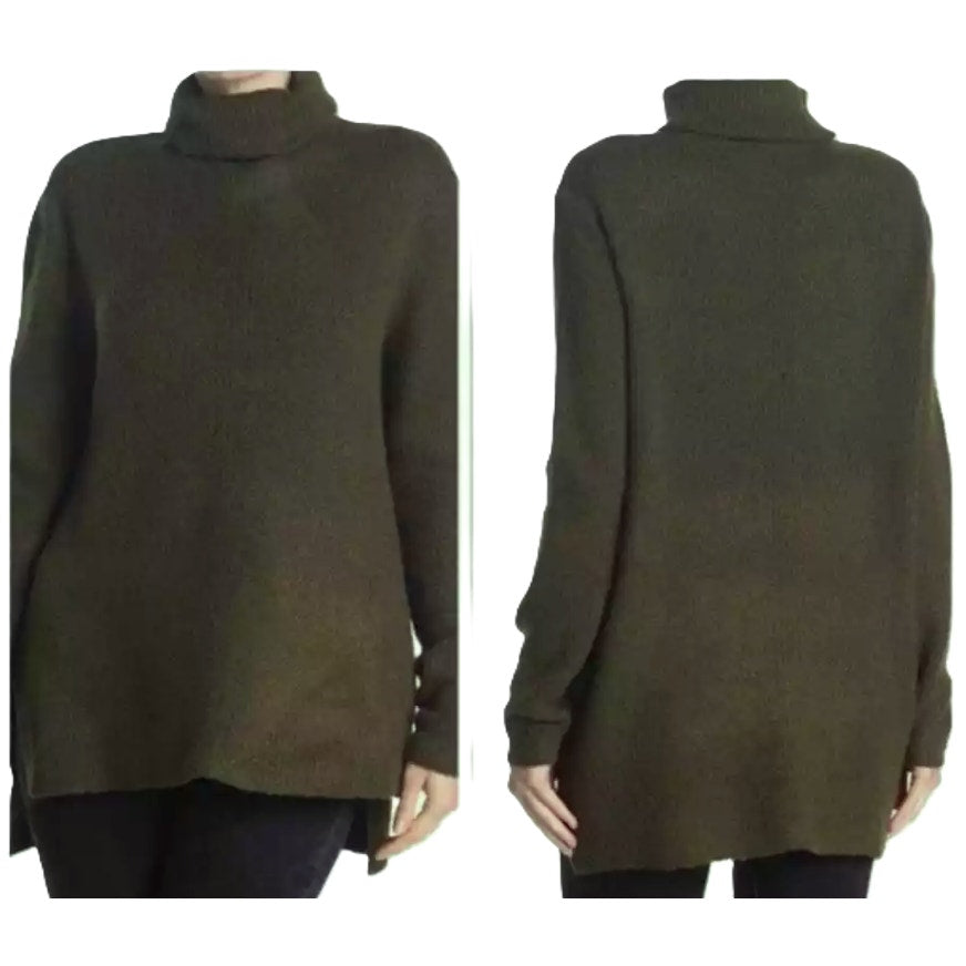 NWT Sweet Romeo Ribbed Pullover Turtleneck Sweater XS/Extra Small in Loden Green