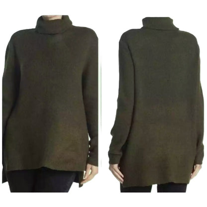 NWT Sweet Romeo Ribbed Pullover Turtleneck Sweater XS/Extra Small in Loden Green
